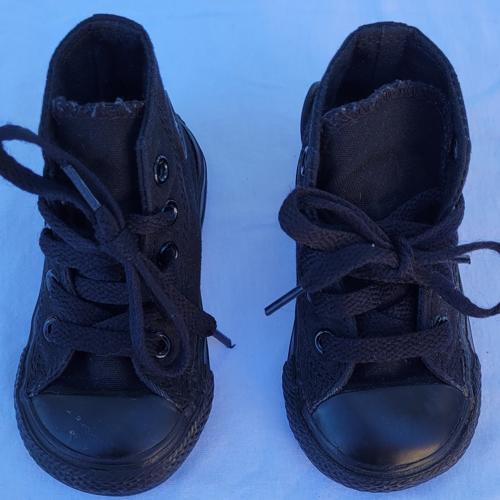 Baby Black Converse Boy Girl Size 4 High Top